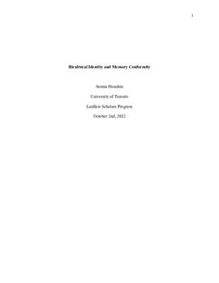 Bicultural Identity and Conformity to Co-witnesses