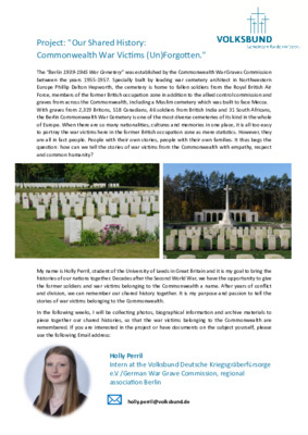 Project: Our Shared History War Victims of the Commonwealth Unforgotten