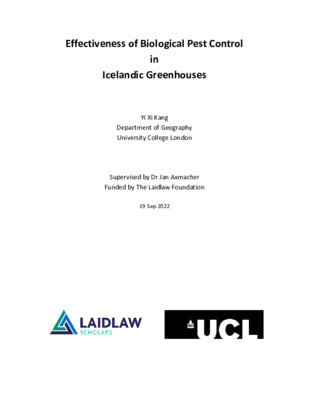 Research Report: Effectiveness of Biological Pest Control in Icelandic Greenhouses