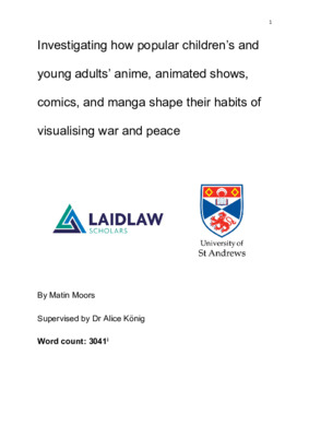 Investigating how popular children's and young adults' anime, animated shows, comics and manga shape their habits of visualising war and peace