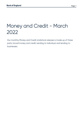 Money and Credit - March 2022