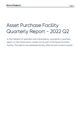 Asset Purchase Facility Quarterly Report - 2022 Q2