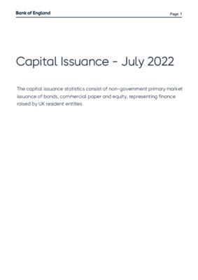 Capital Issuance - July 2022