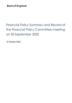 Financial Policy Summary and Record - October 2022