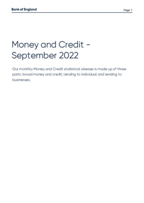 Money and Credit - September 2022
