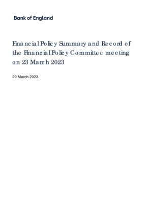 Financial Policy Summary and Record - March 2023