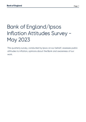 Bank of England/Ipsos Inflation Attitudes Survey - May 2023
