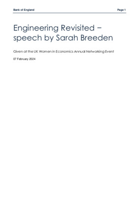 Engineering Revisited − speech by Sarah Breeden