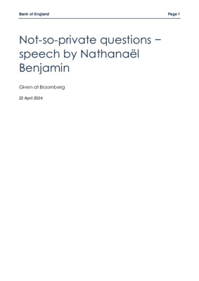 Not-so-private questions − speech by Nathanaël Benjamin