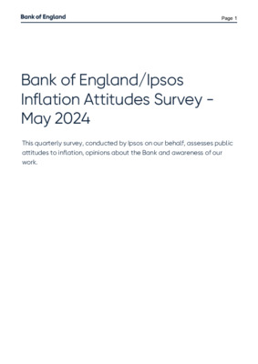 Bank of England/Ipsos Inflation Attitudes Survey - May 2024