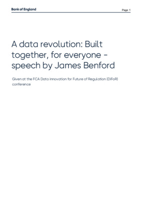 A data revolution: Built together, for everyone - speech by James Benford