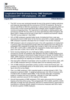 Longitudinal Small Business Survey: SME Employers (businesses with 1-249 employees) – UK, 2021