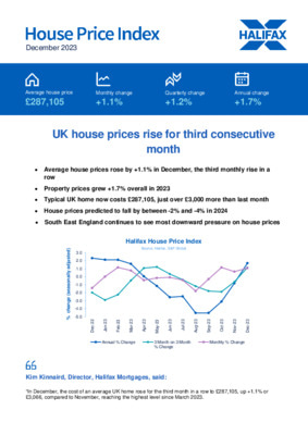 Halifax House Price Index - December 2023
