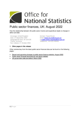 Public sector finances: August 2022