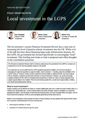 Local Investment in the LGPS
