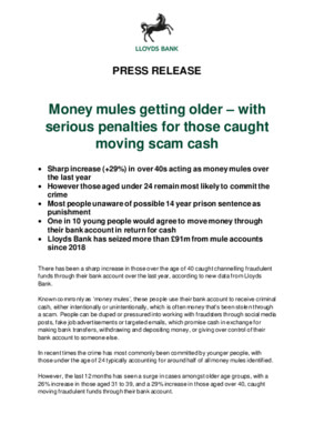 Money mules are getting older – with serious penalties for those caught moving scam cash