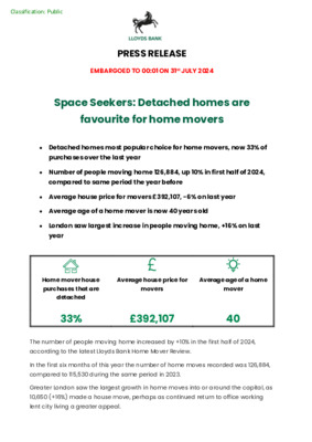 Detached homes are favourite for home movers