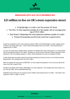 £21 million to live on UK’s most expensive street