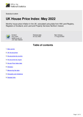 UK House Price Index May 2022