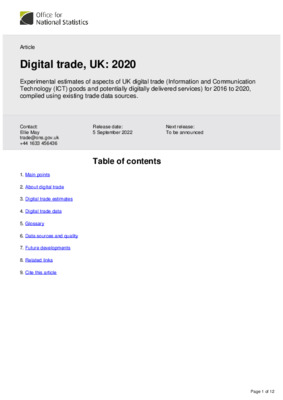 Digital trade, UK 2020