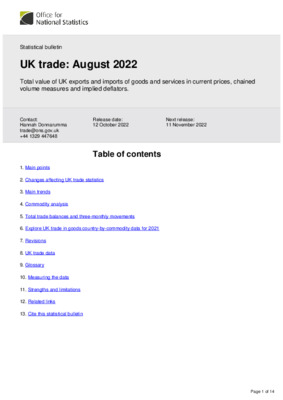 UK trade August 2022