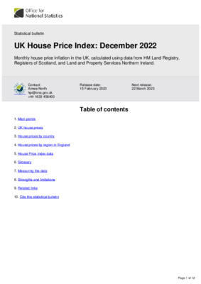 UK House Price Index: December 2022