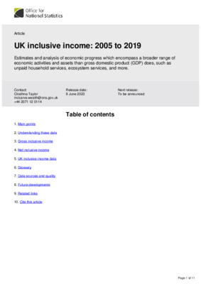 UK inclusive income: 2005 to 2019