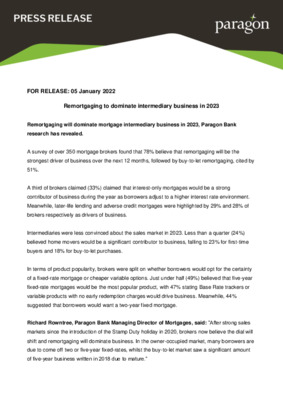 Remortgaging to dominate intermediary business in 2023