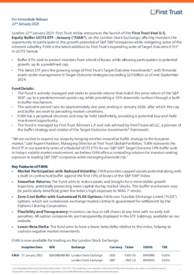 Launch First Trust Vest U.S. Equity Buffer UCITS ETF - January (“FJAN”