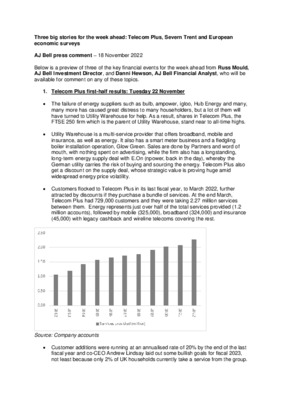 Three big stories for the week ahead
