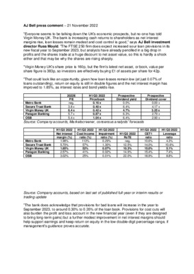 Virgin Money UK becomes latest bank to boost cash returns to investors