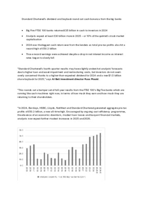 Standard Chartered’s dividend and buyback round out cash bonanza from the big banks