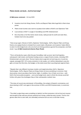 Meme stocks are back