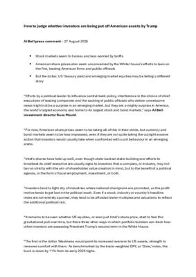 How to judge whether investors are being put off American assets by Trump