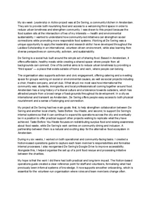 Amsterdam Community Kitchen LIA reflection 