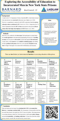 Poster: Exploring the Accessibility of Education to Incarcerated Men in NY State Prisons