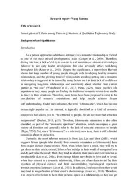 research report - Wang Yaxuan