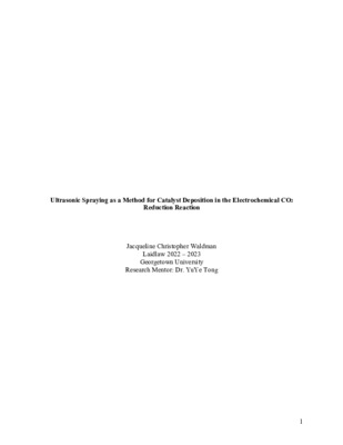 Ultrasonic Spraying as a Method for Catalyst Deposition in the Electrochemical CO2 Reduction Reaction