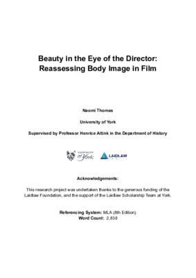 Beauty in the Eye of the Director: Reassessing Body Image in Film