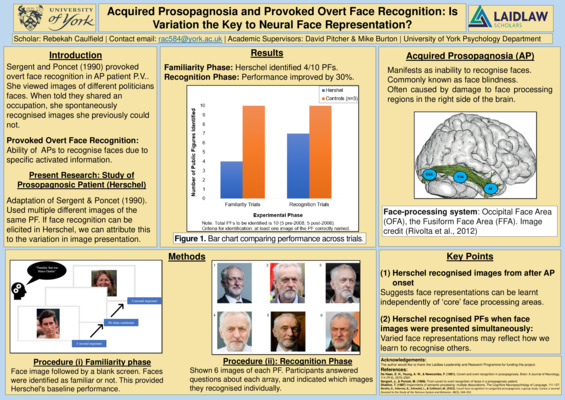 Research Poster- Acquired prosopagnosia and provoked overt face recognition: is variation the key to neural face representation?