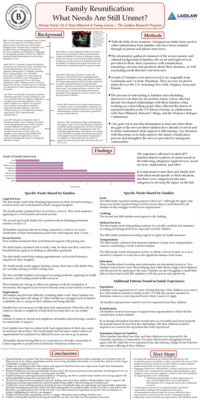 Silvana Navia - Family Reunification: What Needs Are Still Unmet? Poster