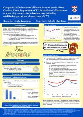Understanding Cerebral Visual Impairment: Which Media Educates Teachers Most Effectively & How Widespread is Their Awareness?