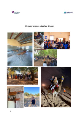 Laidlaw scholarship reflection