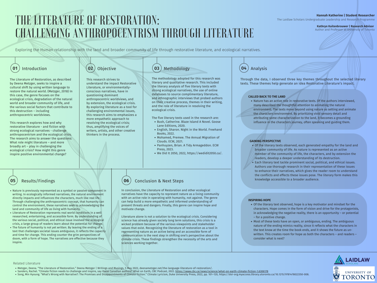 Research Poster: Challenging Anthropocentrism Through Literature