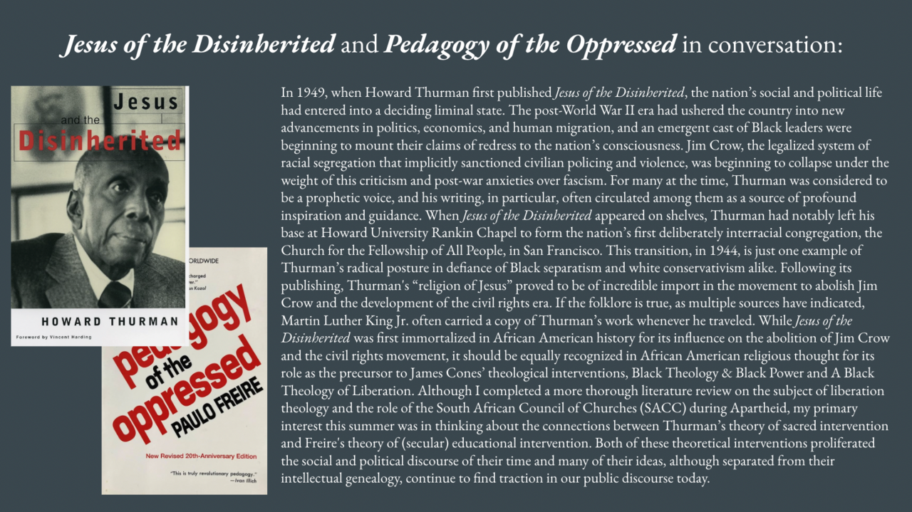 Jesus of the Disinherited and Pedagogy of the Oppressed in Conversation
