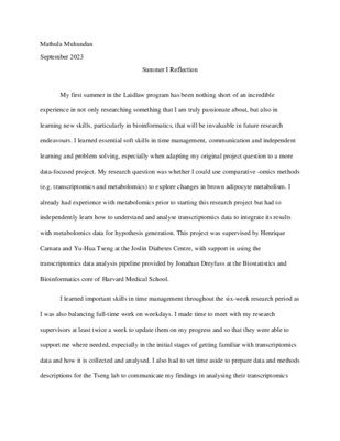 Laidlaw Reflection 2023