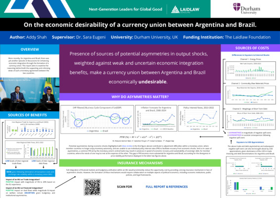 Research Poster - On the economic desirability of a currency union between Argentina and Brazil.
