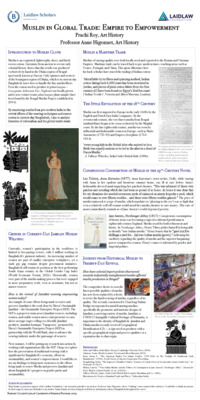 Muslin in Global Trade: Empire to Empowerment