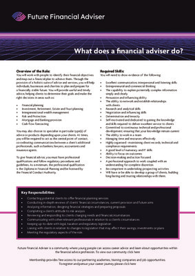 Job description of a Financial Adviser