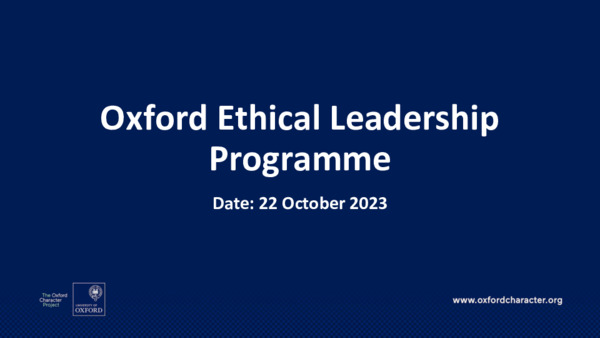 Ethical Leadership Programme Conference Deck 2023
